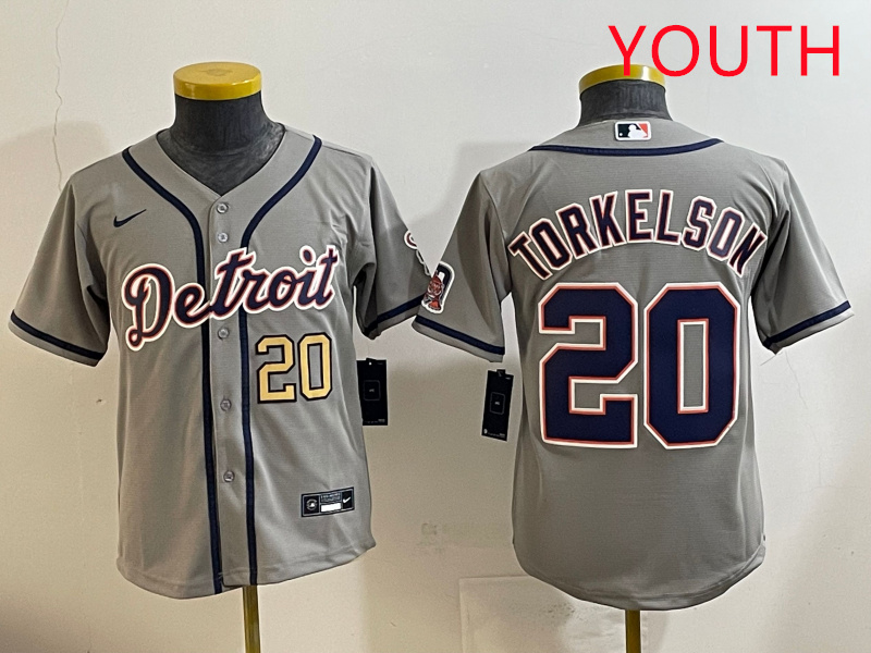 Youth 2025 Detroit Tigers 20 Torkelson grey Nike MLB jersey style 8